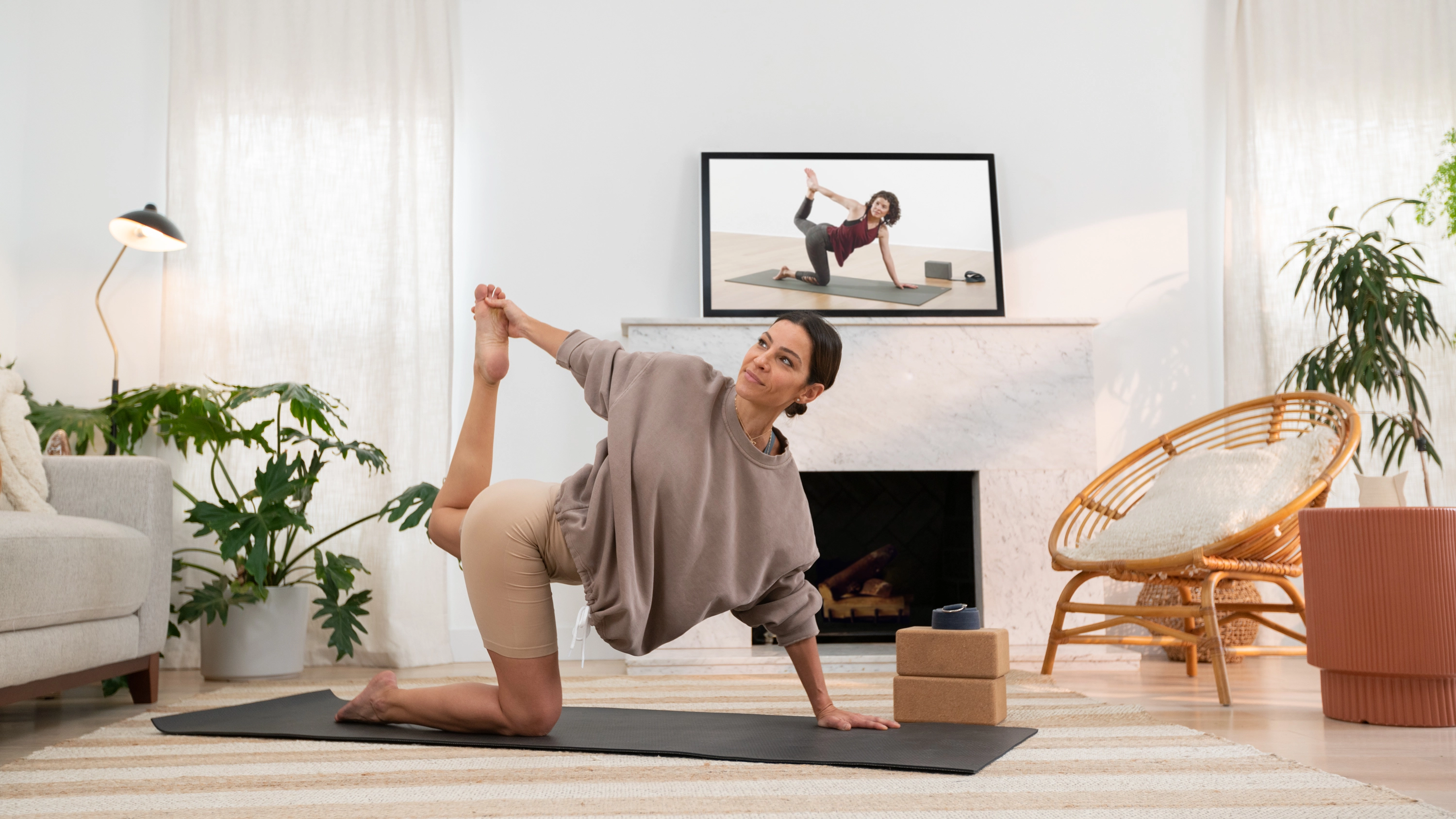 People doing yoga together